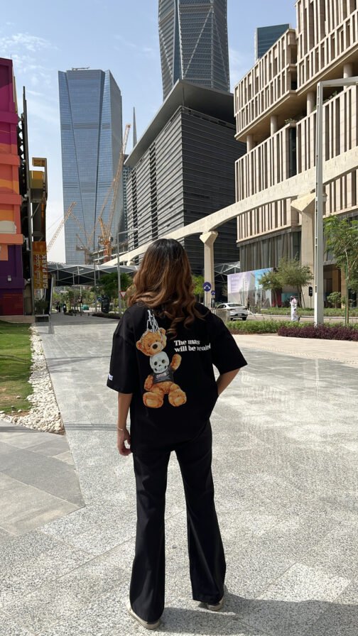 Black t-shirt bear mask